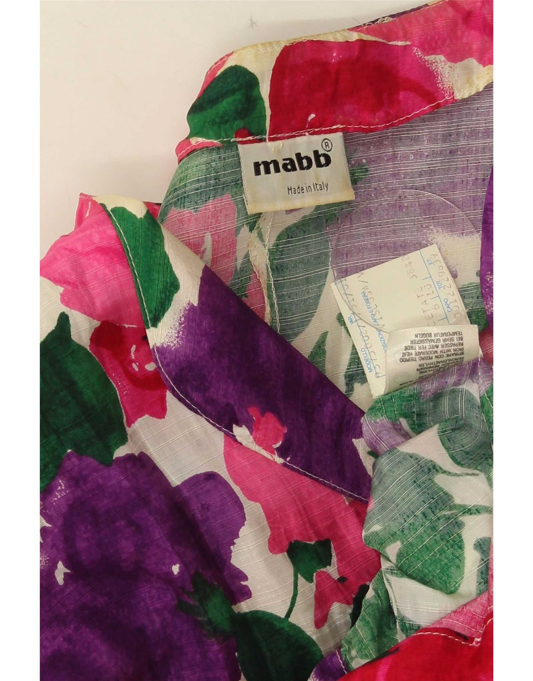 mabb Damen-Blazer mit 4 Knöpfen, Größe IT 42, mittelgroß, mehrfarbig, Blumenmuster