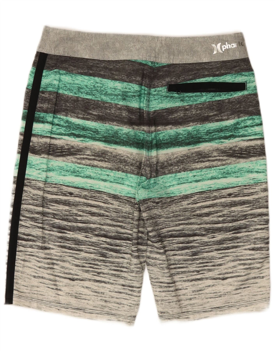 Hurley Herren-Badeshorts, klein, grau gestreift, Polyester
