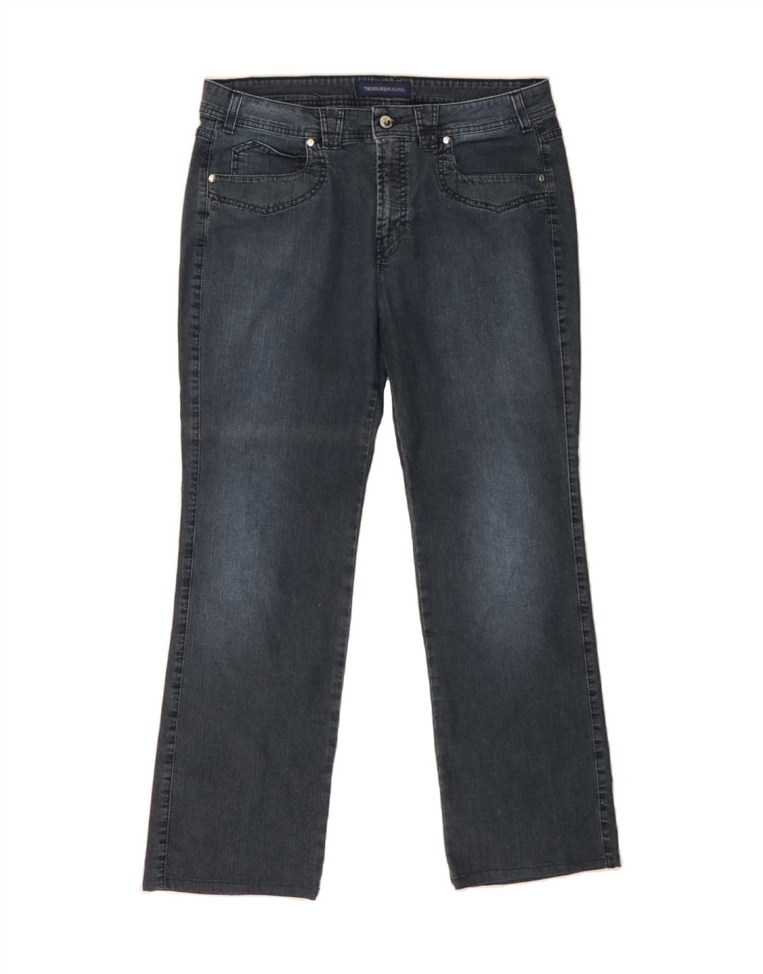 TRUSSARDI Womens Straight Jeans W34 L30 Blue Cotton Vintage Trussardi and Second-Hand Trussardi from Messina Hembry 
