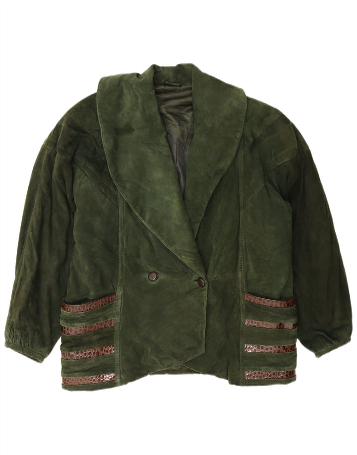 Pancaldi & B Damen Zweireihige Wildlederjacke IT 42 Medium Khaki