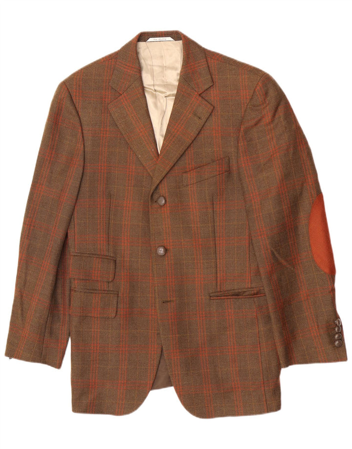 Duca Visconti Herren 2-Knopf-Blazerjacke IT 46 Small Brown Check