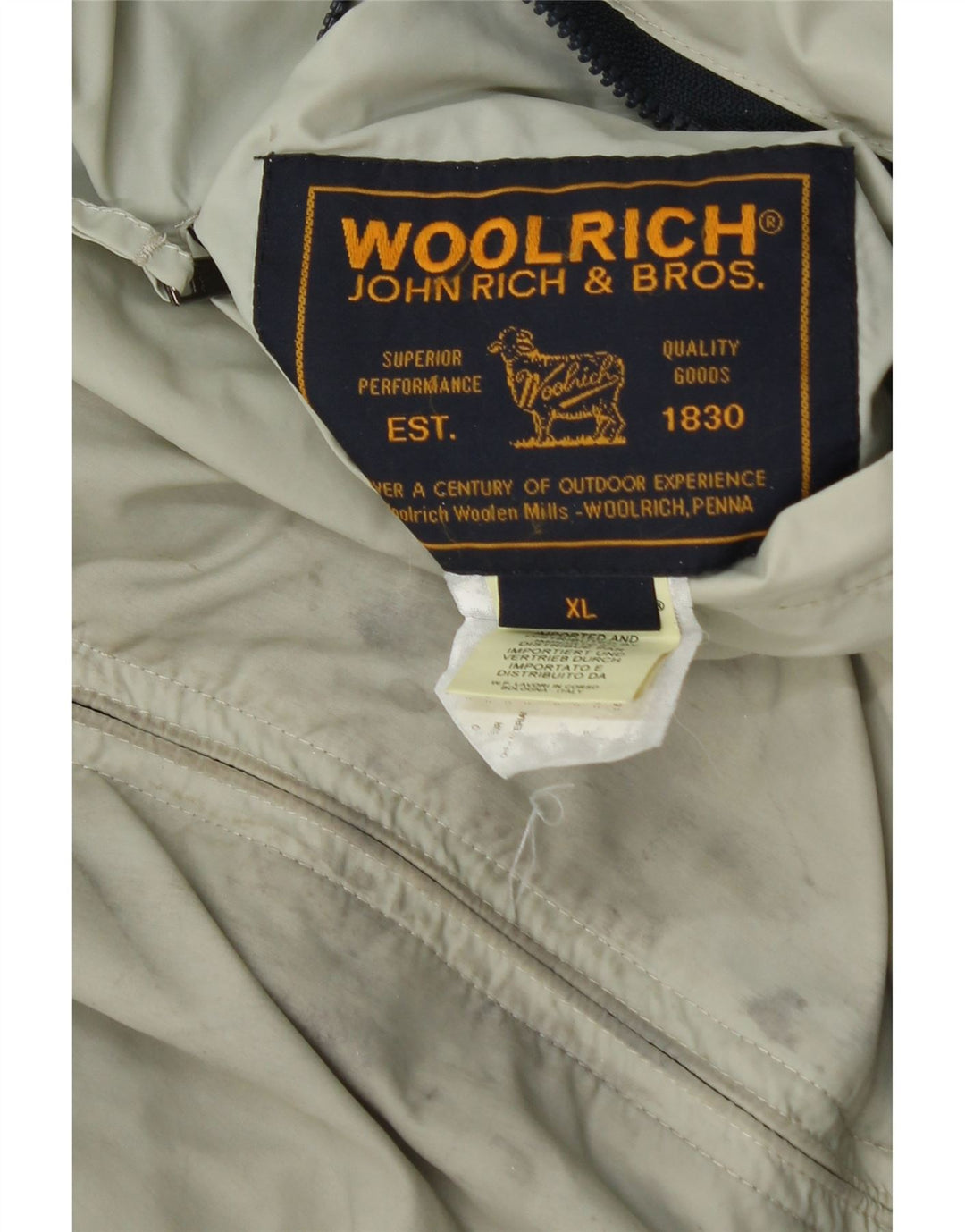 Woolrich Herren Wendejacke UK 42 XL Off White Nylon