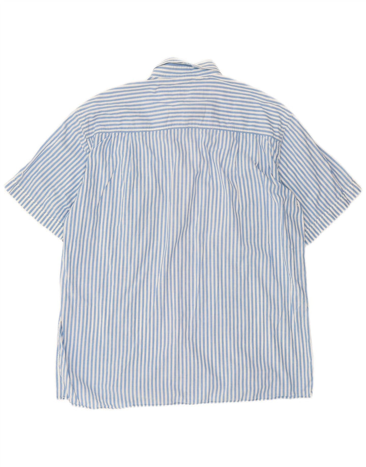 Vintage Herren Kurzarmshirt XL Blau gestreift