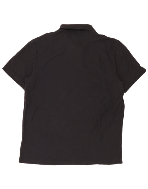 Calvin Klein Herren-Poloshirt, mittelgroß, schwarze Baumwolle