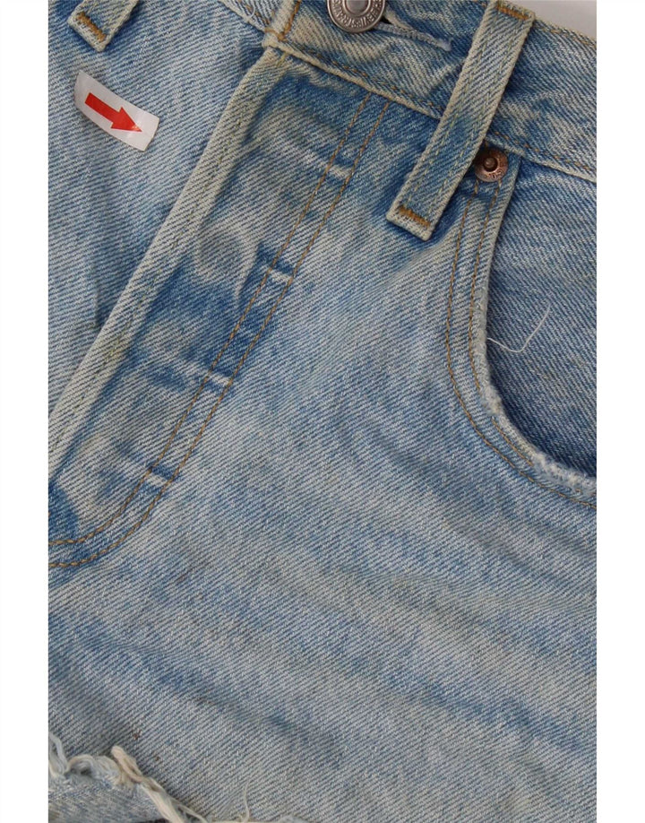 Levi's Damen 501 Distressed Denim Shorts W26 Small Blaue Baumwolle