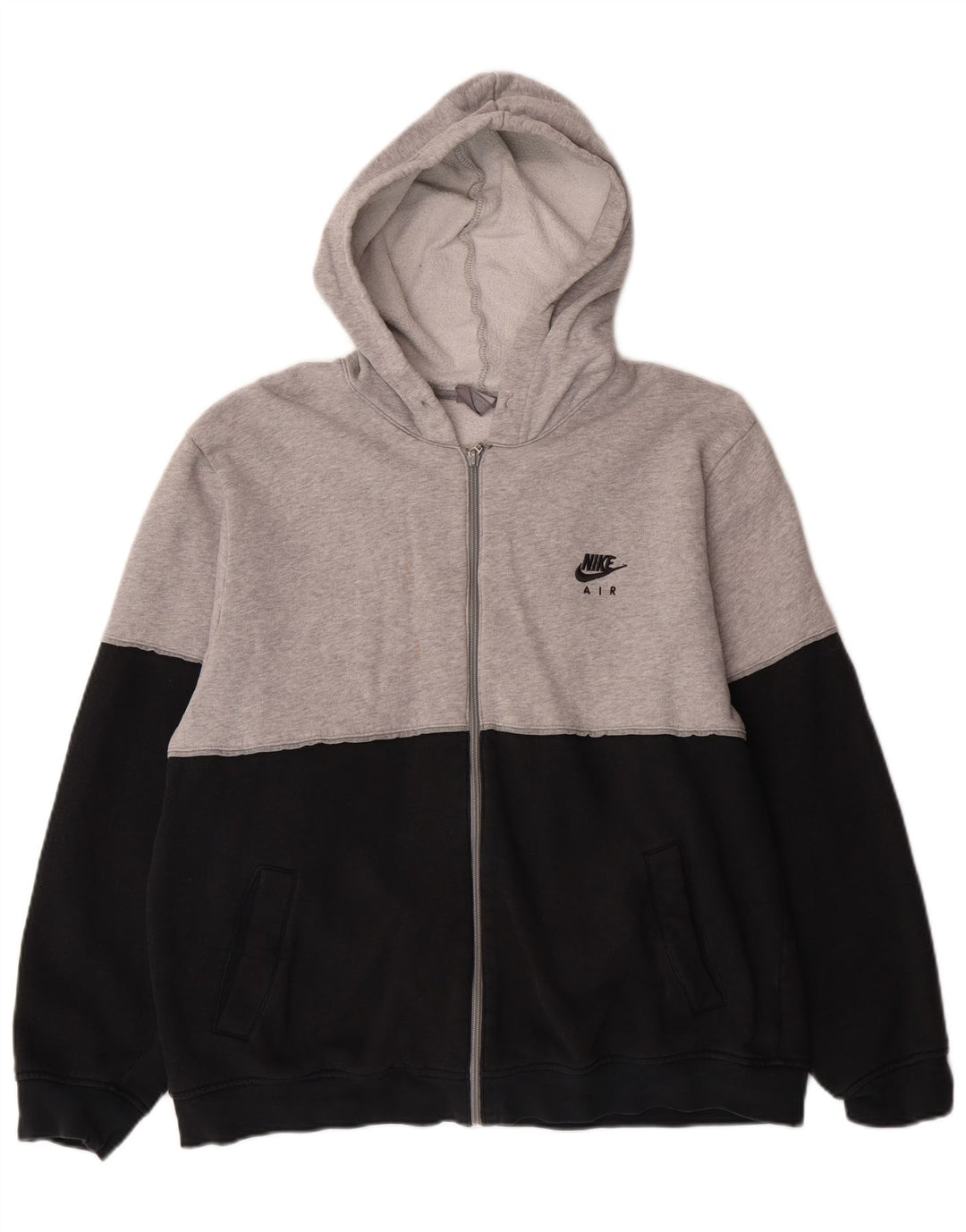 Nike Herren-Kapuzenpullover mit grafischem Reißverschluss, UK 39/41, Mittelschwarz, Farbblock