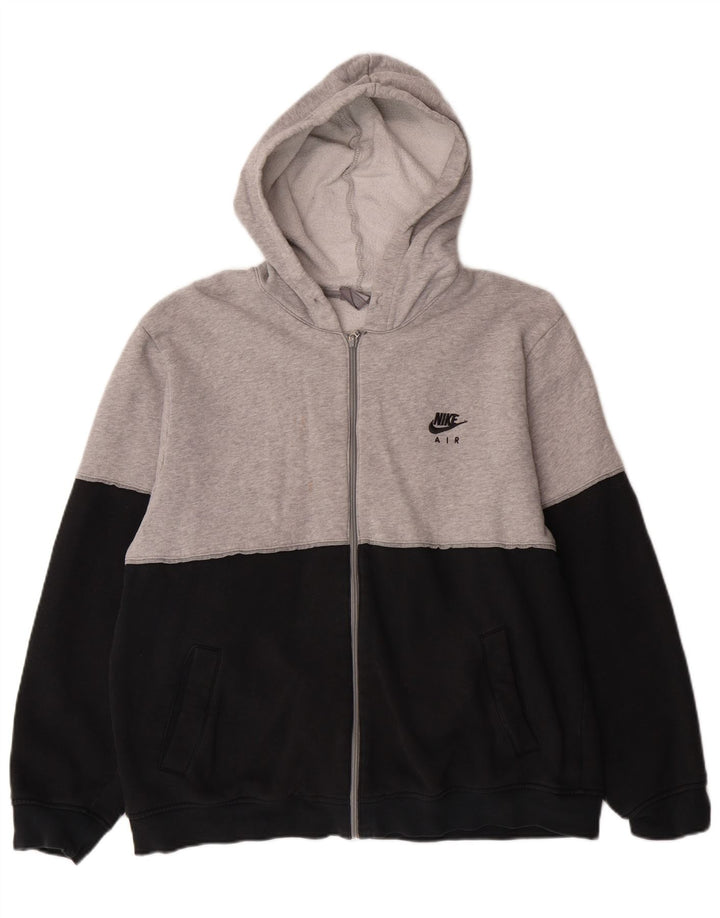 Nike Herren-Kapuzenpullover mit grafischem Reißverschluss, UK 39/41, Mittelschwarz, Farbblock