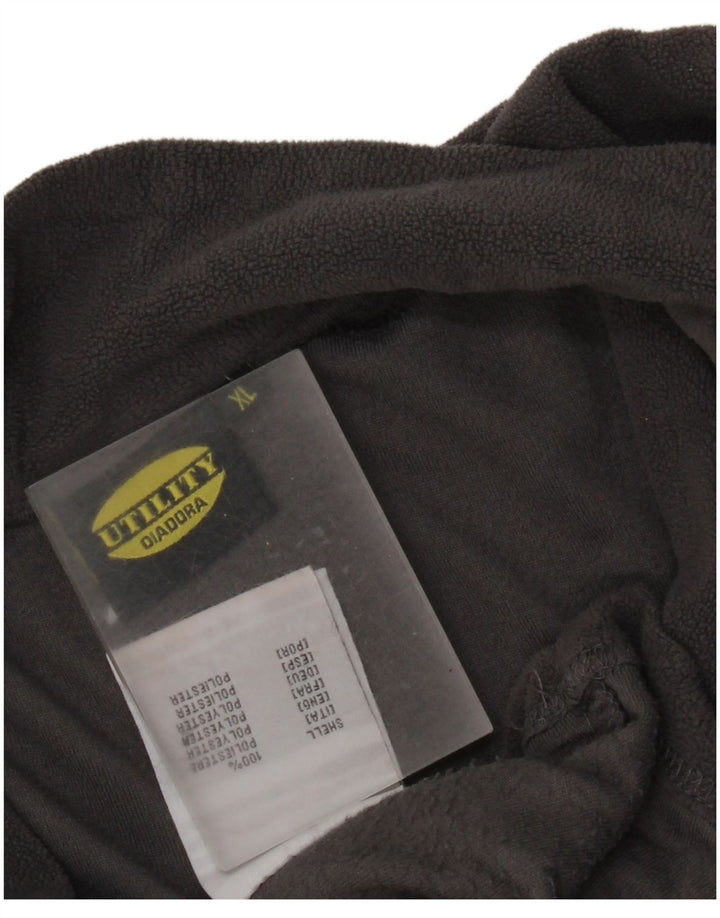 Diadora Herren-Fleecepullover mit grafischem Reißverschluss, XL, grau, Polyester