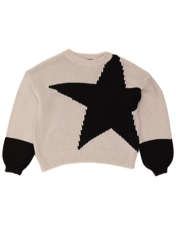 MINT VELVET Damen Pullover mit bauchfreiem U-Boot-Ausschnitt, Gr. 14, Mittelweiß