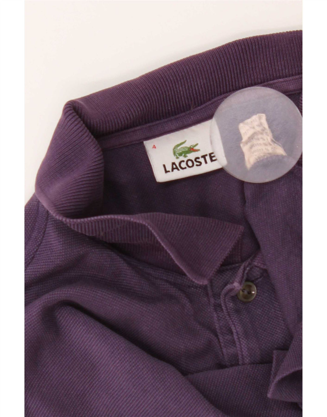 Lacoste Herren-Poloshirt, Größe 4, mittelviolette Baumwolle