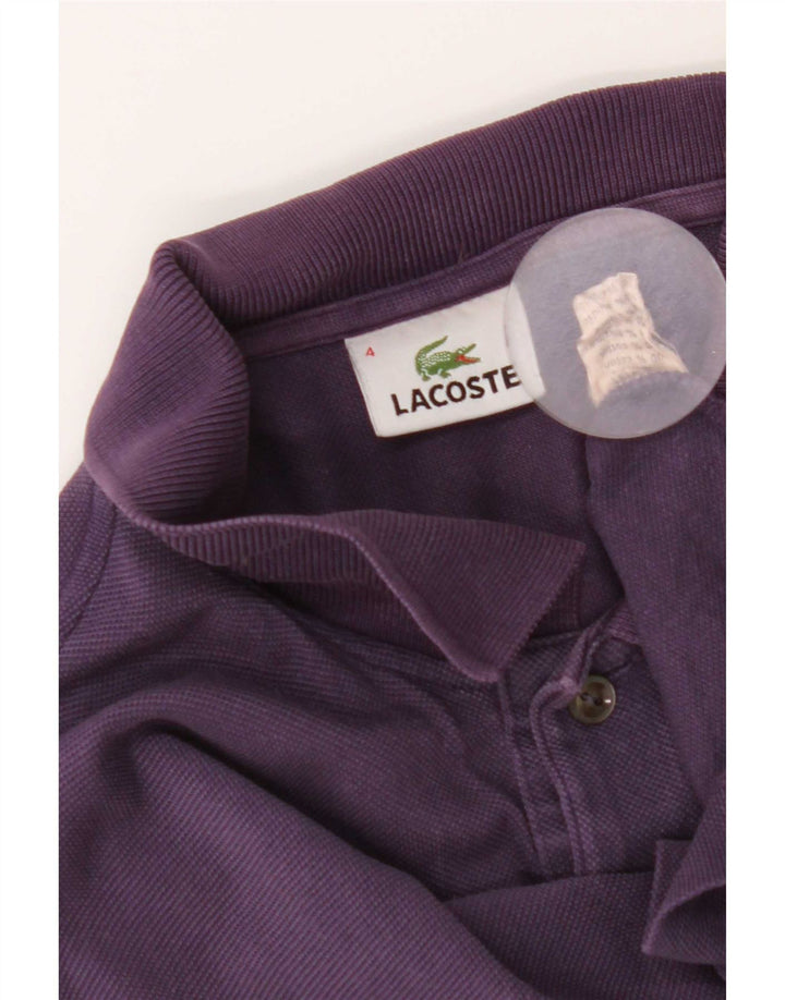Lacoste Herren-Poloshirt, Größe 4, mittelviolette Baumwolle