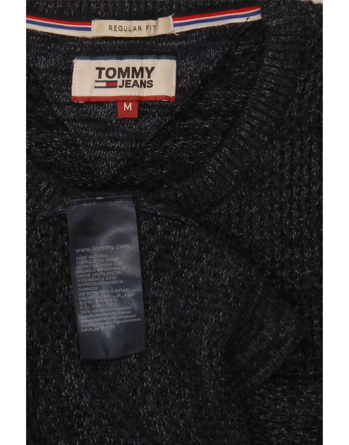 Tommy Hilfiger Herren-Pullover mit Rundhalsausschnitt, mittleres Marineblau meliert