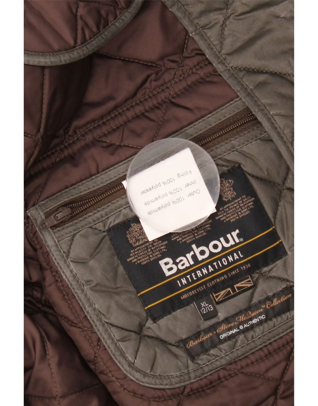 Steppjacke für Jungen von Barbour, 12–13 Jahre, XL, Khaki, Polyamid
