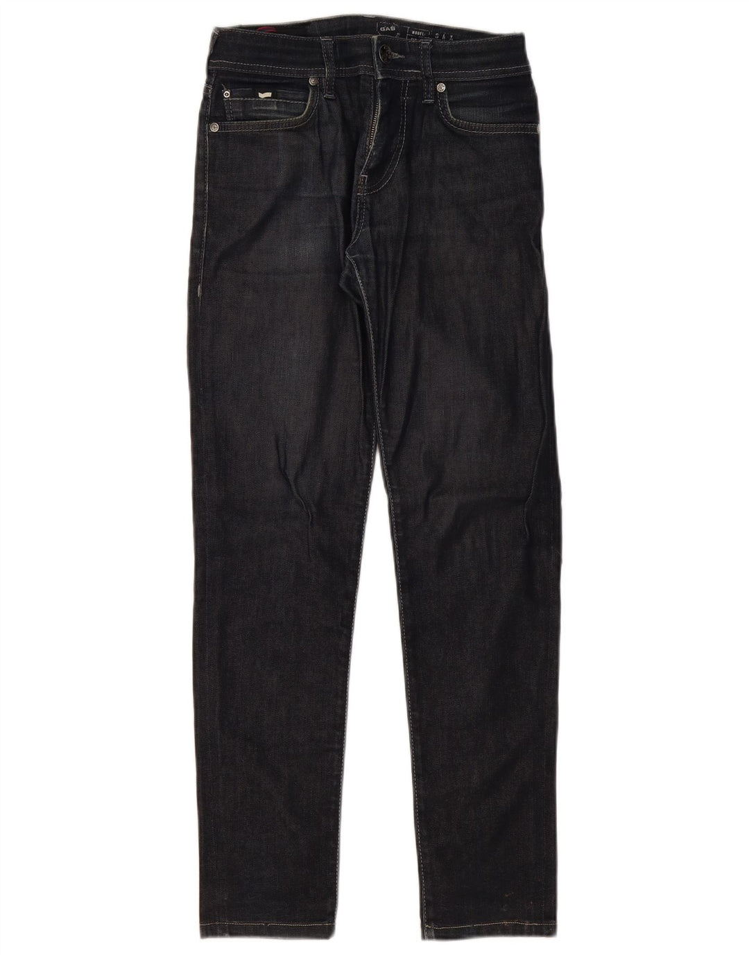 Gas Damen Slim Jeans W28 L29 Marineblau Baumwolle