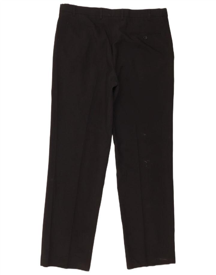 Marks & Spencer Herren-Anzughose in normaler Passform, W36 L31, schwarzes Polyester