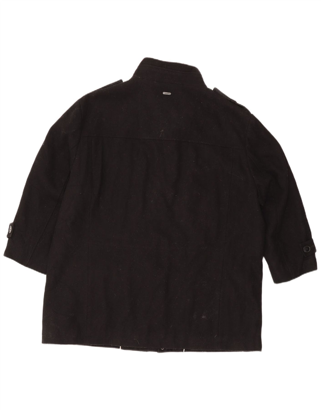 Calvin Klein Herren Militärjacke UK 42 XL Schwarze Wolle