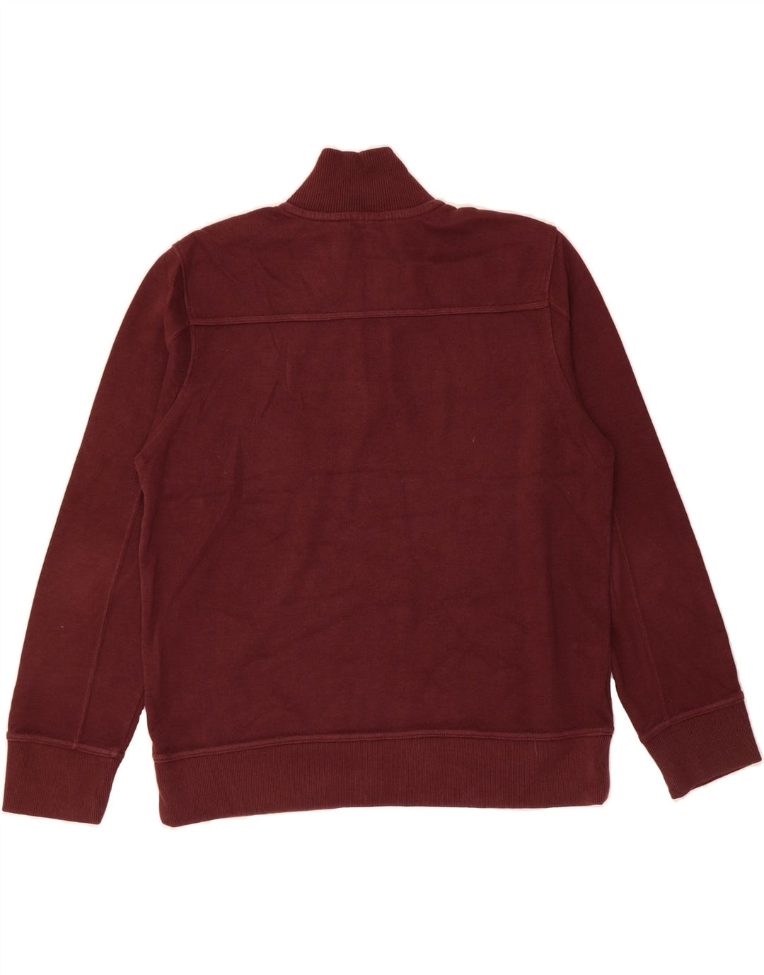 EDDIE BAUER Mens Zip Neck Sweatshirt Jumper Large Burgundy Cotton Vintage Eddie Bauer and Second-Hand Eddie Bauer from Messina Hembry 
