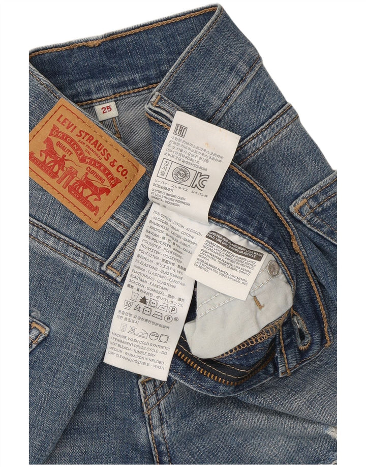 Levi's Damen Distressed Denim Shorts W25 XS Blaue Baumwolle