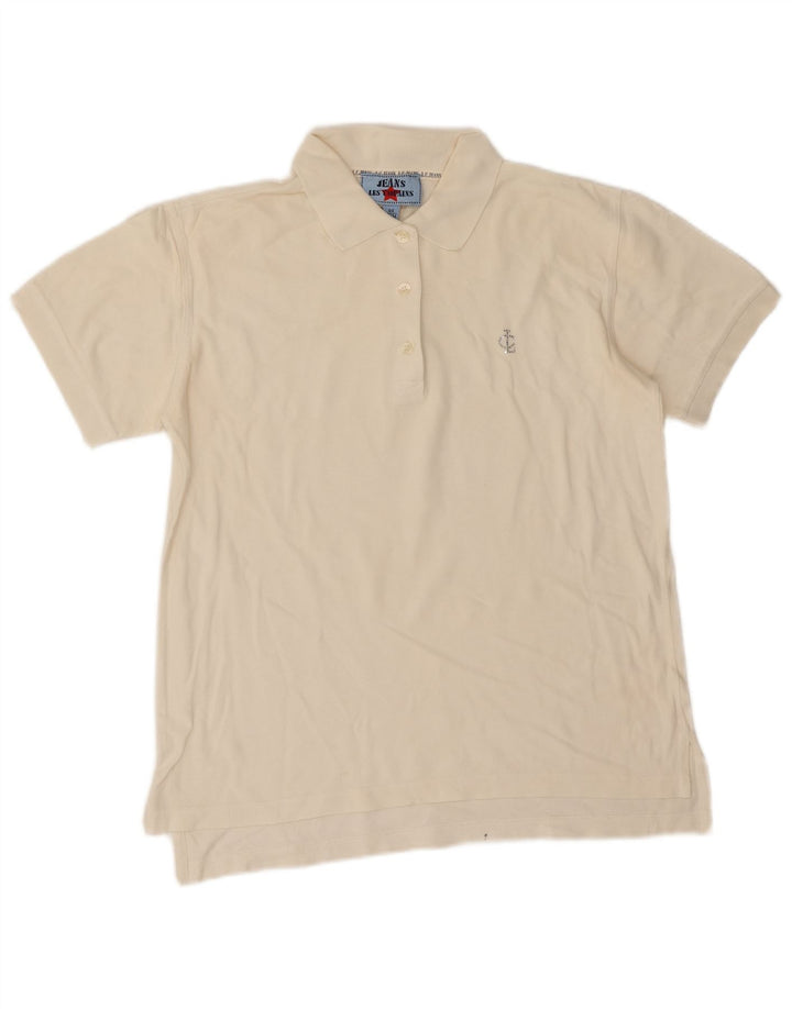 Les Copains Damen Poloshirt IT 44 Medium Off White Baumwolle