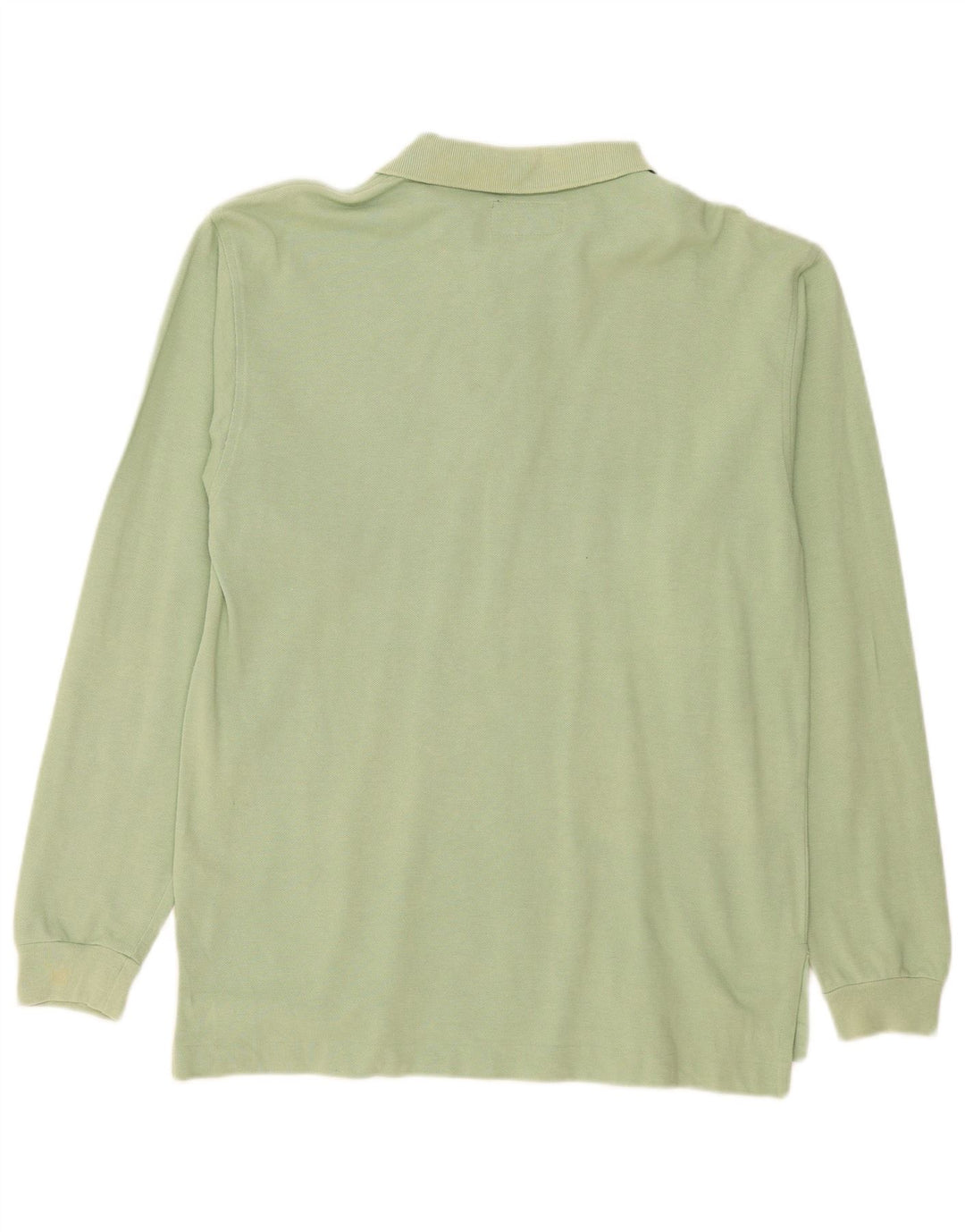 Charro Herren-Langarm-Poloshirt aus mittelgrüner Baumwolle
