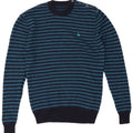 JACK WILLS Herren-Pullover mit Rundhalsausschnitt, klein, marineblau, gestreift, Wolle