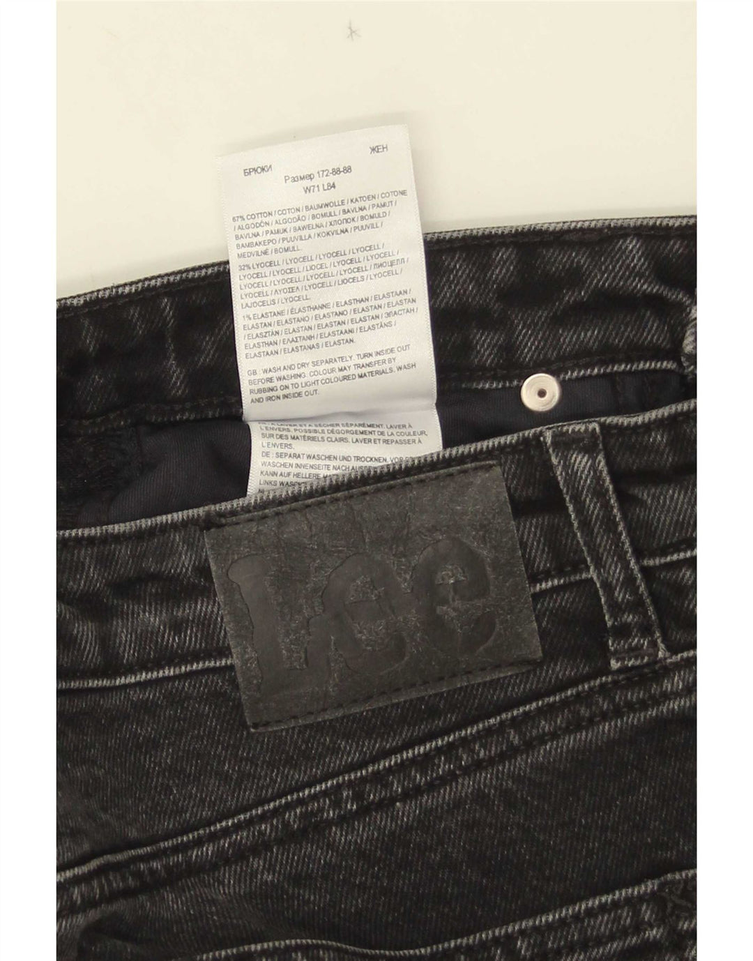 Lee Damen Carol Straight Jeans W28 L28 Schwarze Baumwolle
