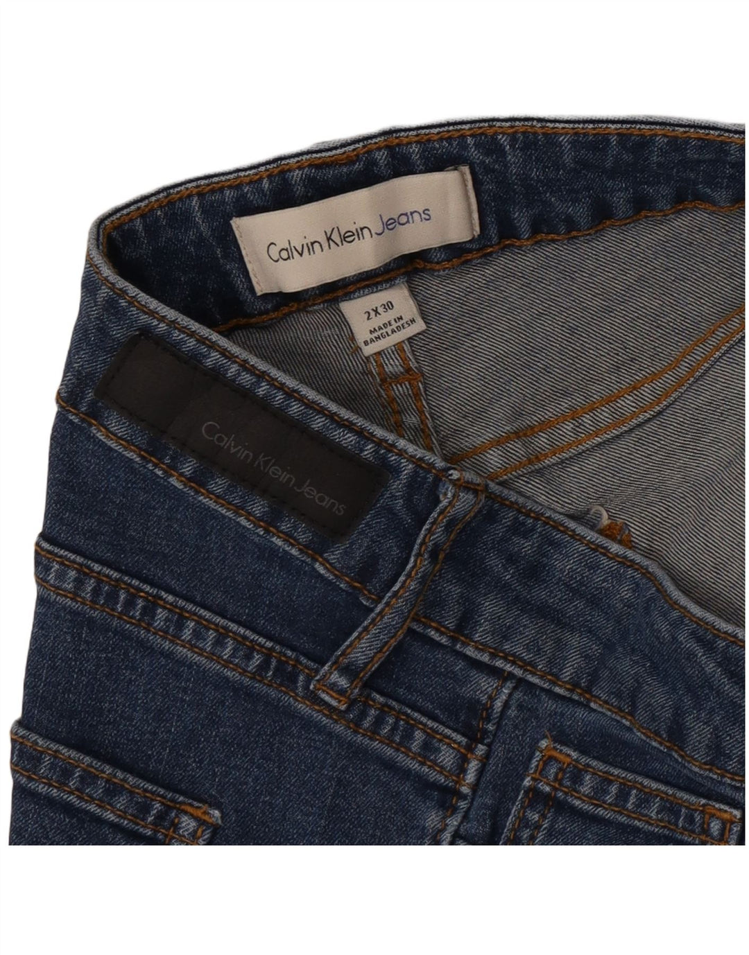 Calvin Klein Damen Straight Jeans W30 L30 Blau