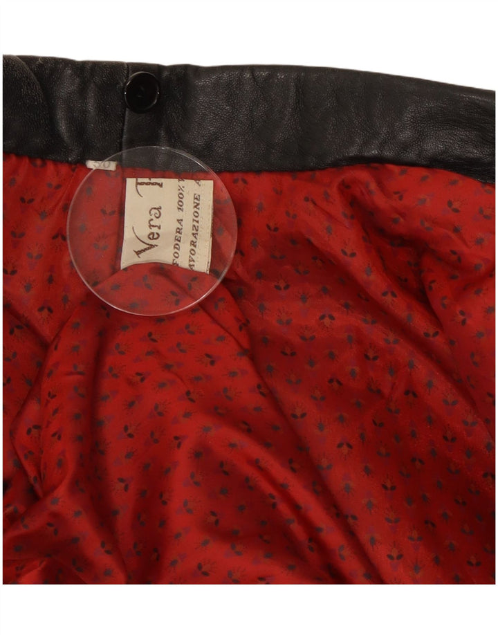 Vintage Damen Lederjacke IT 50 XL Schwarzes Leder