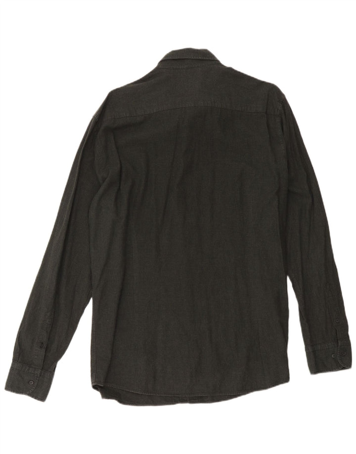 Massimo Dutti Herrenhemd Mittelgrünes Hahnentrittmuster