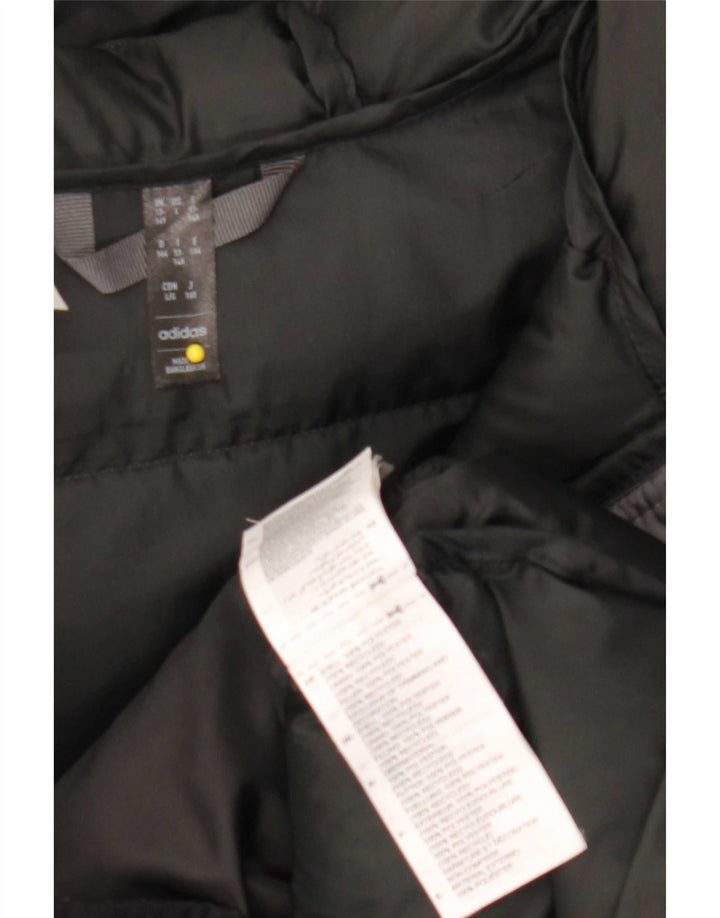 Adidas Wattierte Jacke mit Kapuze für Jungen, 13–14 Jahre, graues Colourblock-Polyester