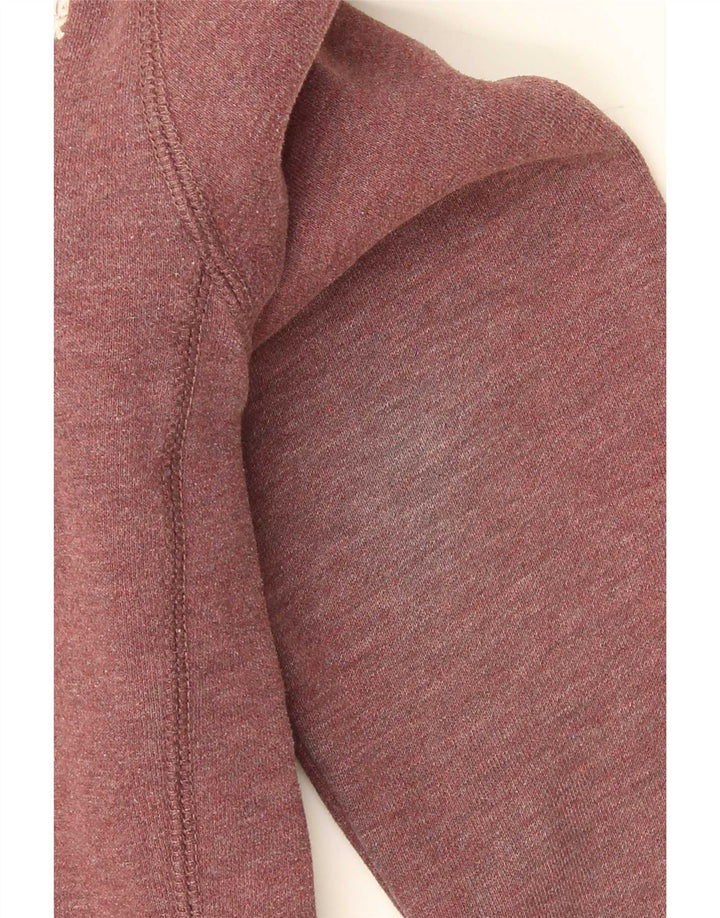 Superdry Herren-Sweatshirt mit Knopfkragen, Größe S, Burgunderrot, Baumwolle