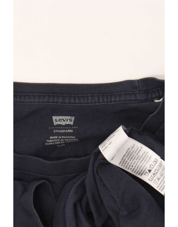 Levi's Herren Standard T-Shirt Top Large Marineblau Baumwolle