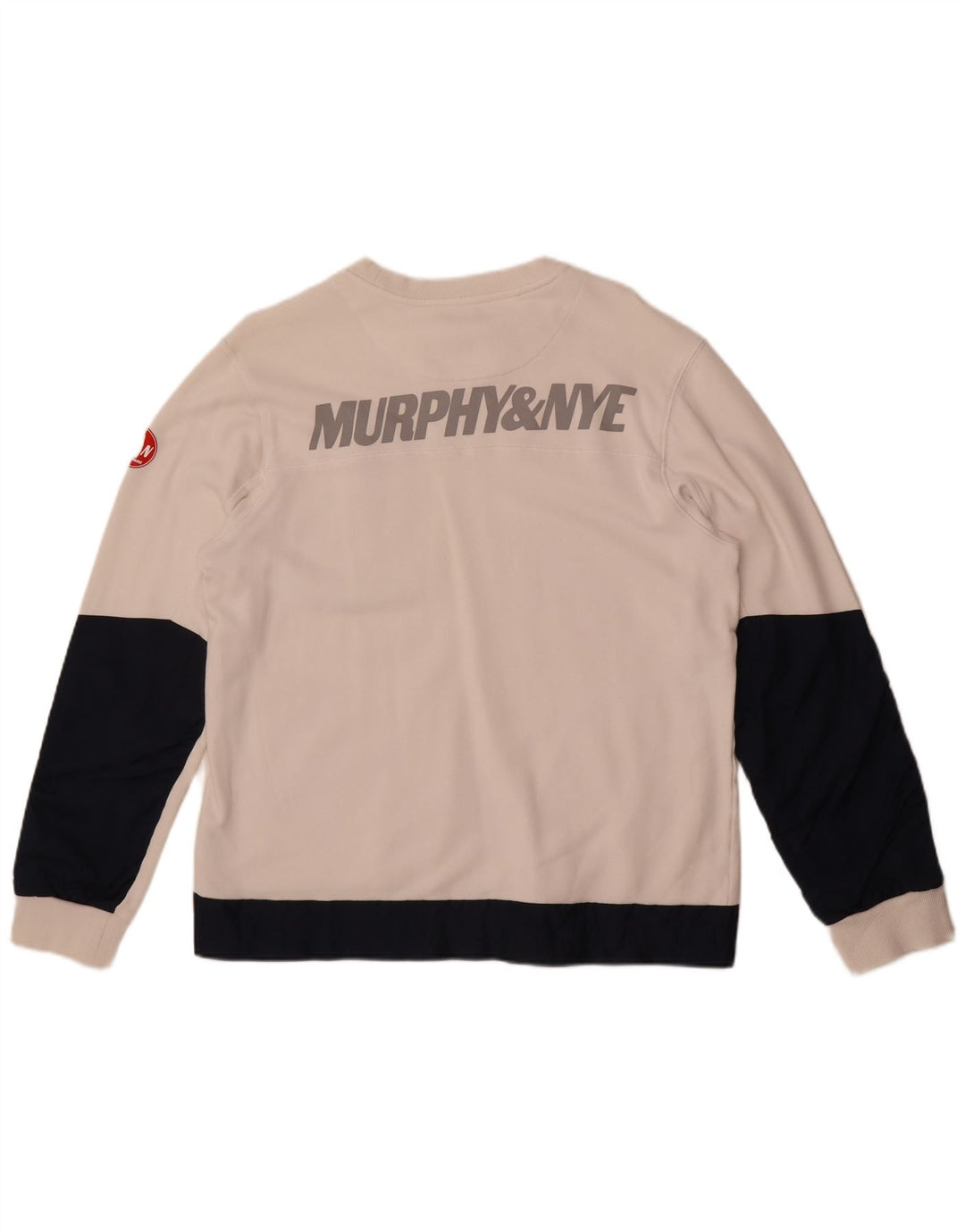 Murphy & Nye Herren Sailmakers Sweatshirt Pullover Large Weiß Farbblock