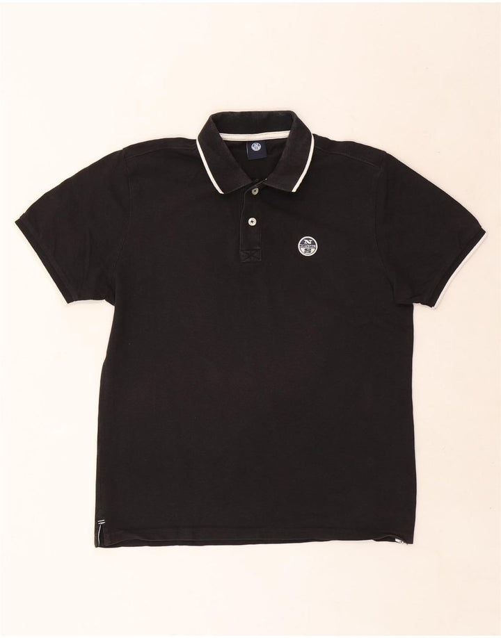 North Sails Herren-Poloshirt aus mittelschwarzer Baumwolle