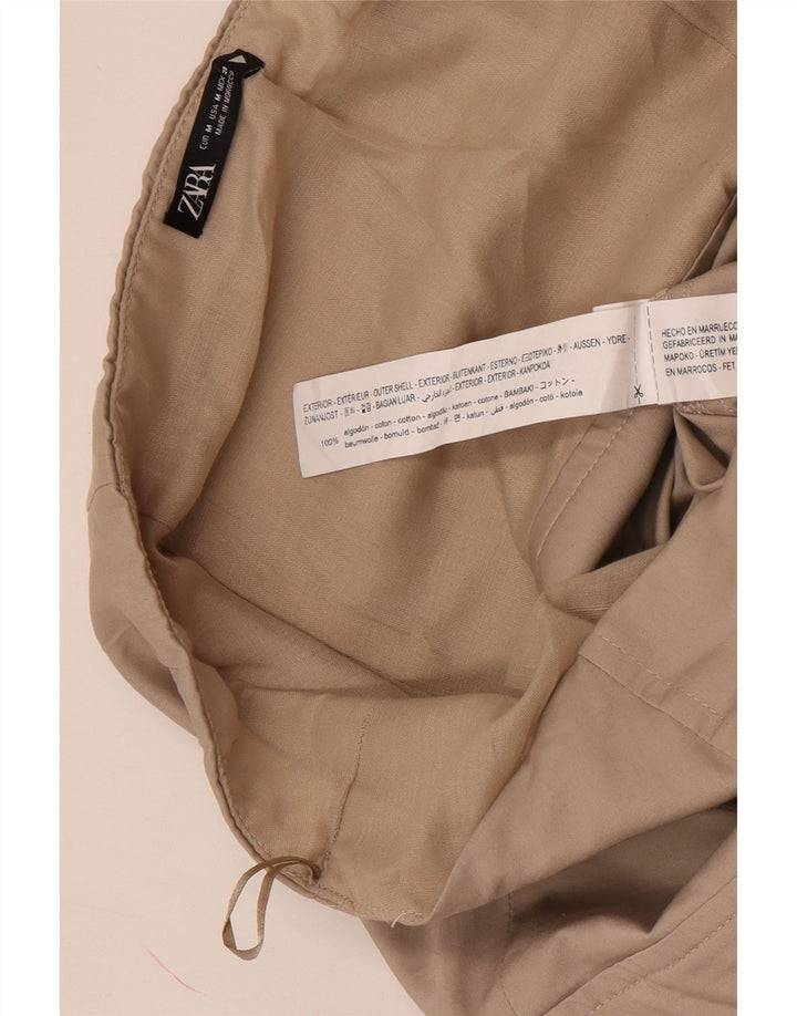 Zara Trägerloser Damen-Jumpsuit UK 12 Mittelgraue Baumwolle