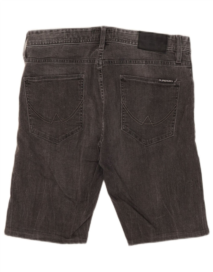 Superdry Herren Corporal Slim Denim Shorts W32 mittelgraue Baumwolle