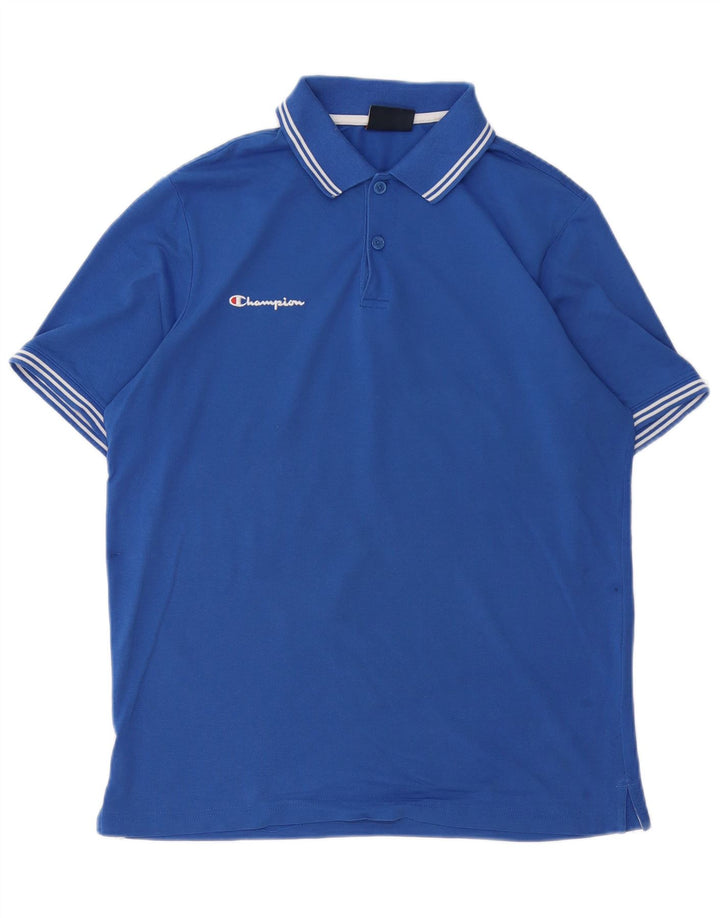 Champion Herren-Poloshirt mit Grafik, Größe L, Blau