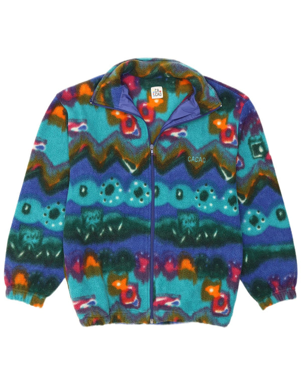 Cacao Herren Fleecejacke IT 46 Small Mehrfarbiges geometrisches Polyester