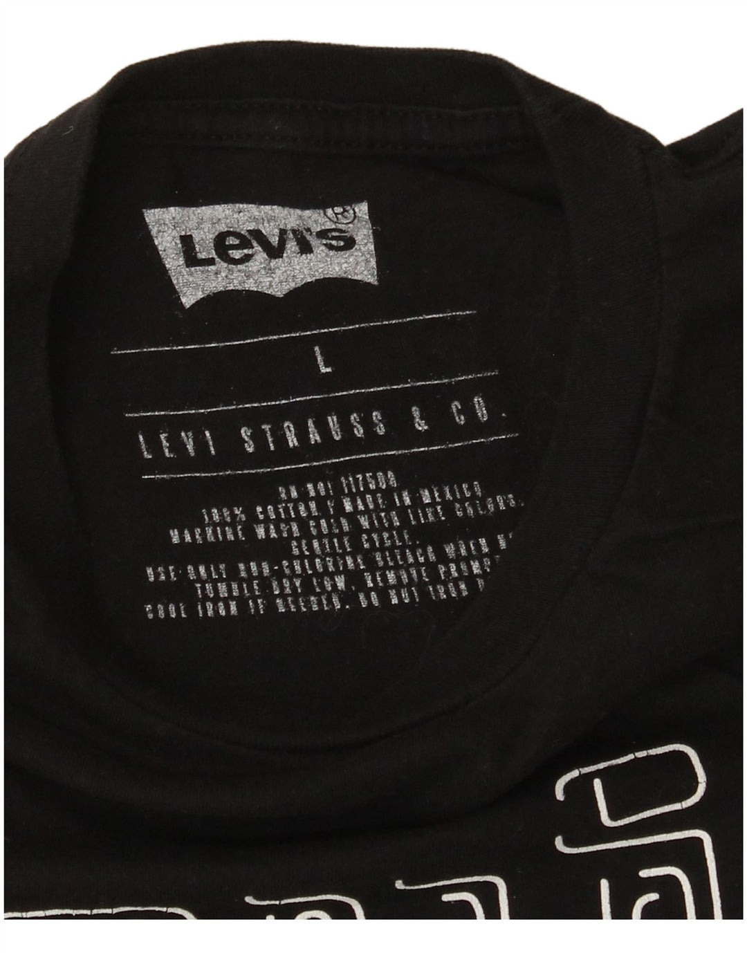 Levi's Herren-T-Shirt mit Grafik, Größe L, aus schwarzer Baumwolle