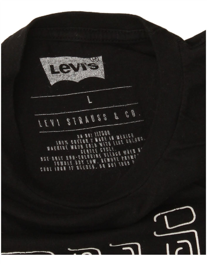 Levi's Herren-T-Shirt mit Grafik, Größe L, aus schwarzer Baumwolle