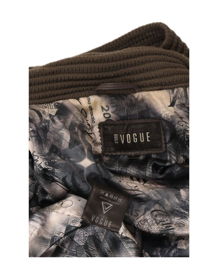 Vogue Damen Ledermantel UK 14 Large Grau