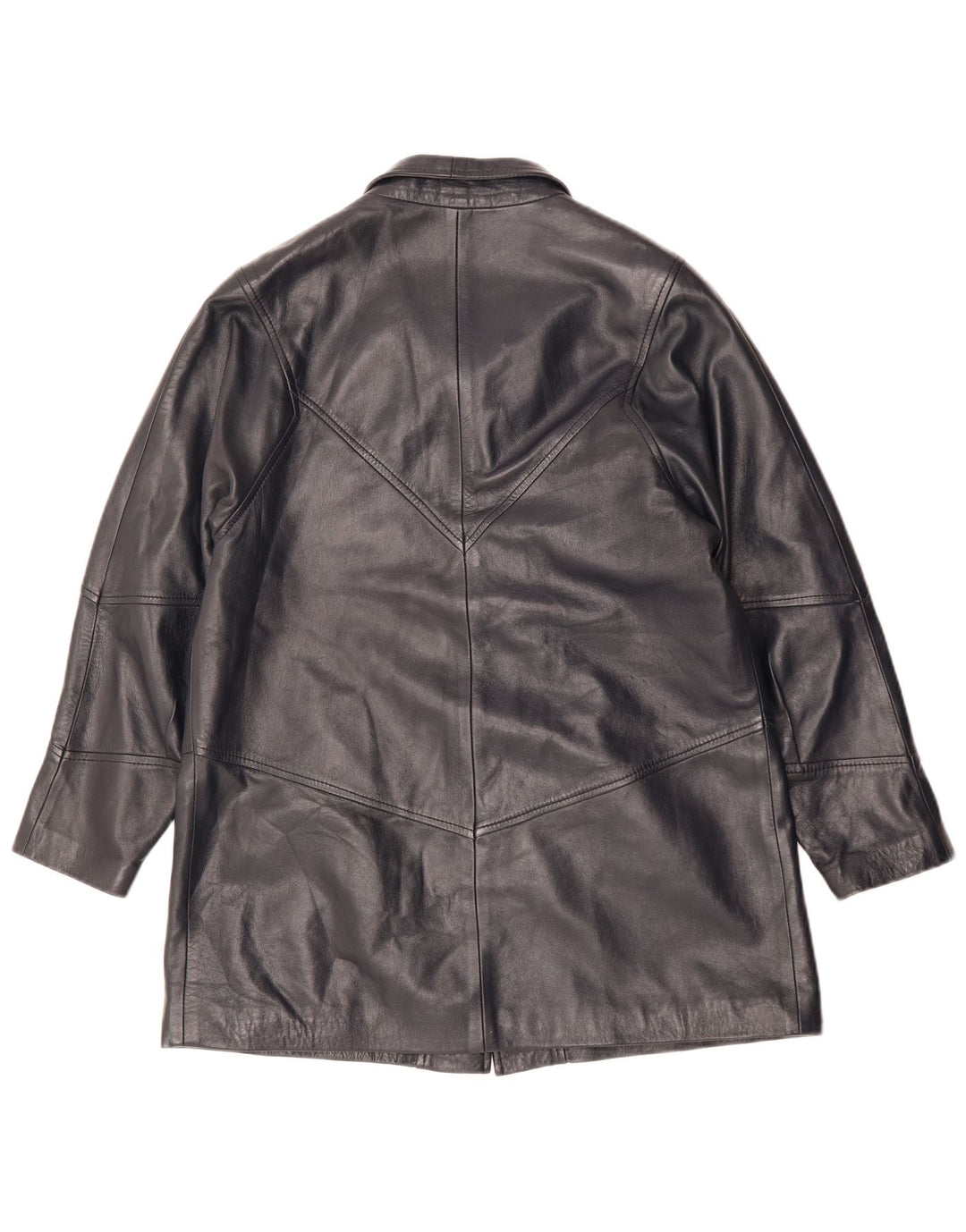 Vintage Damen Lederjacke UK 14 Mittelschwarzes Leder