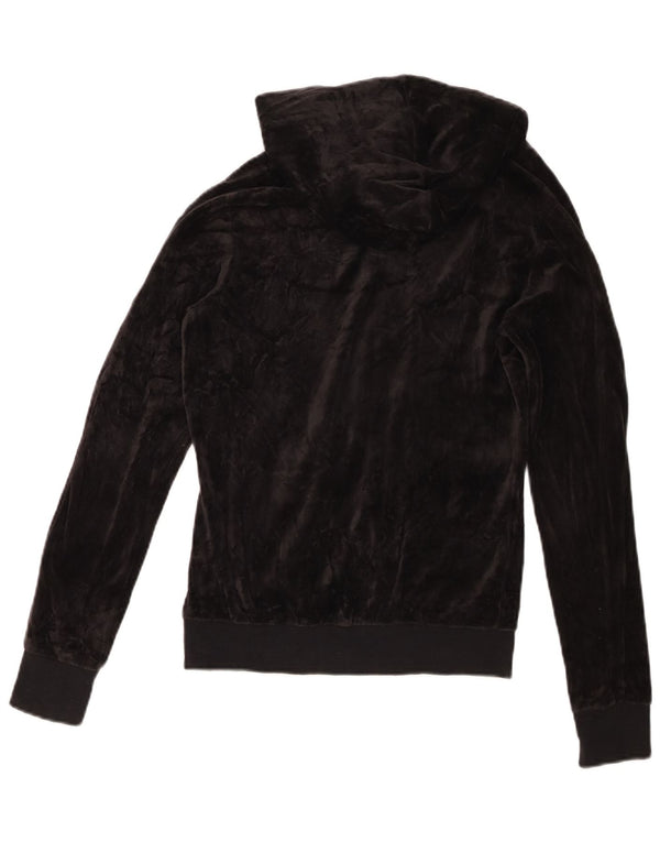 Puma Womens Velvet Zip Hoodie Pullover UK 10 Small Schwarz Baumwolle