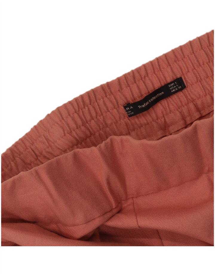 Zara Damen Capri-Hose, Größe L, W30, L22, Rosa