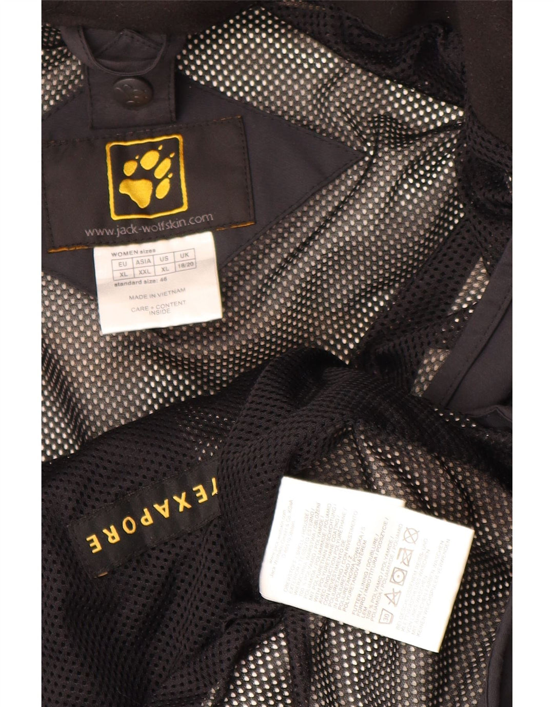 Jack Wolfskin Damen Übergroße Regenjacke UK 18/20 XL Schwarz Polyamid