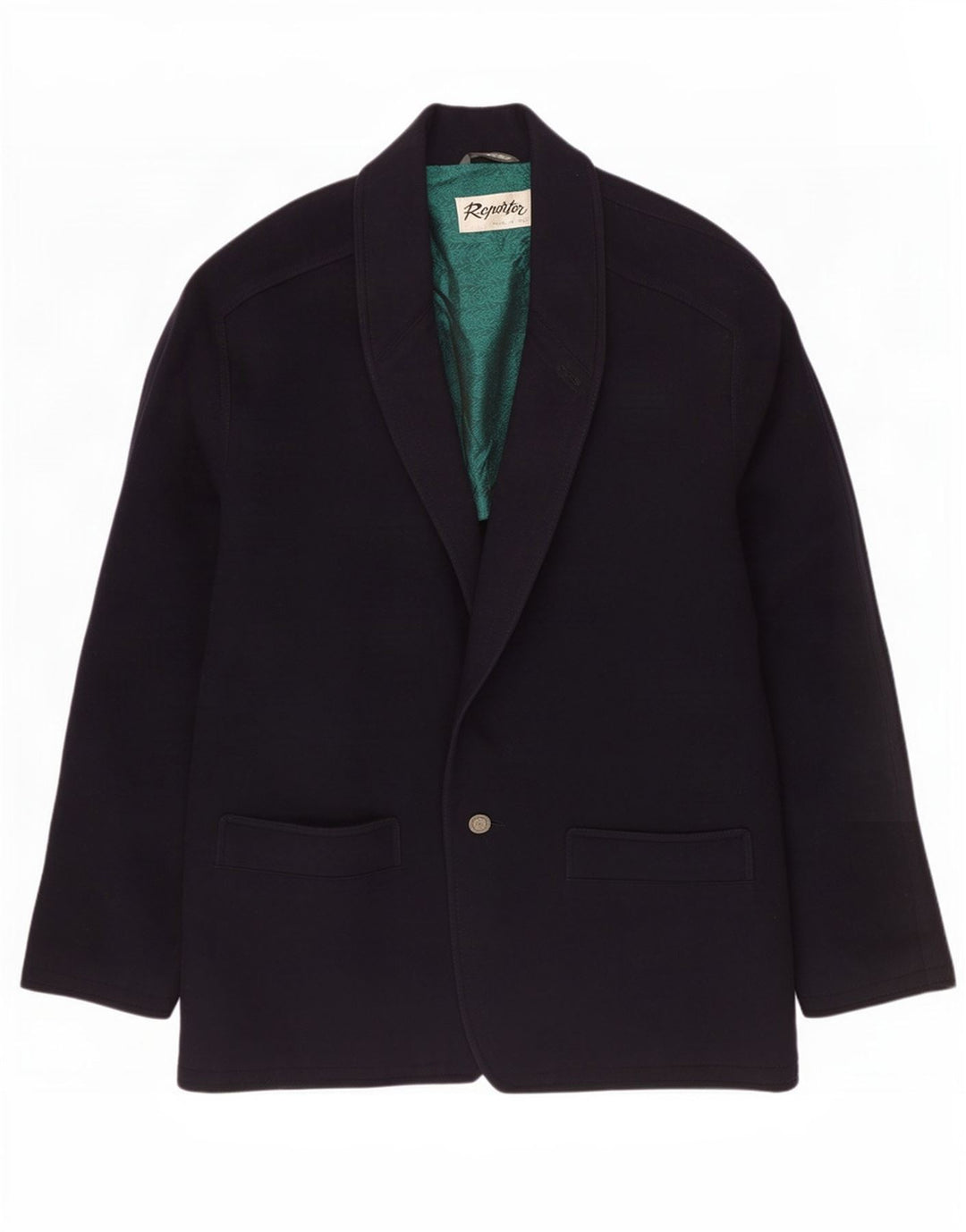 Reporter Herren-Blazer mit 1 Knopf, IT 56 3XL, Marineblau, Kaschmir
