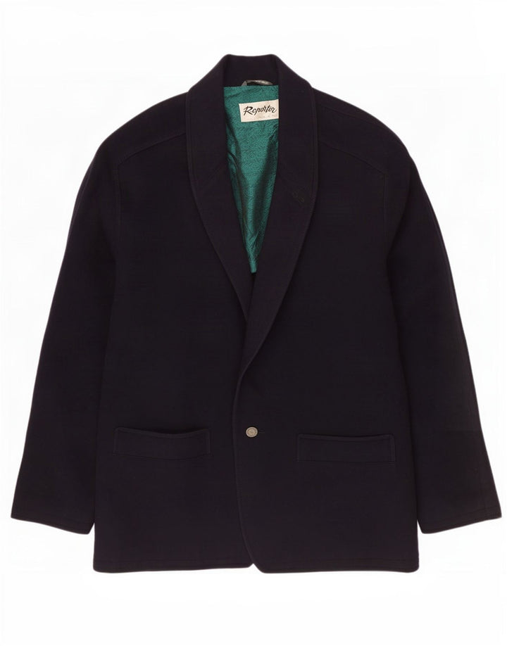 Reporter Herren-Blazer mit 1 Knopf, IT 56 3XL, Marineblau, Kaschmir
