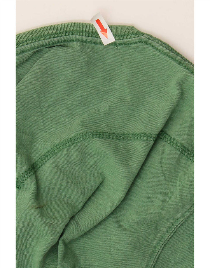 Levi's Herren-T-Shirt-Oberteil aus mittelgrün gefleckter Baumwolle