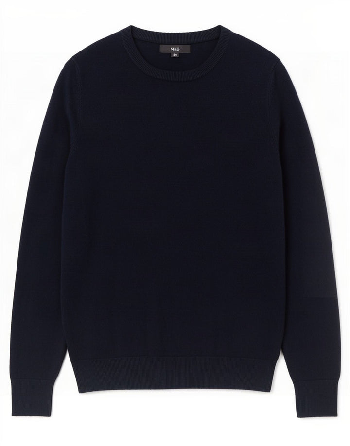 Marks & Spencer Herren-Pullover mit U-Boot-Ausschnitt, Größe S, Marineblau, Acryl
