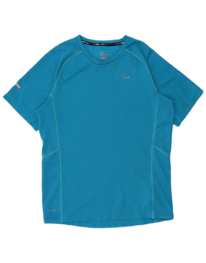 Nike Herren Dri Fit T-Shirt Top Small Blau Polyester